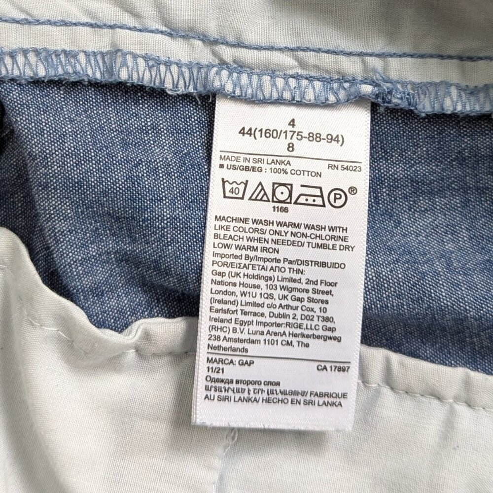 Gap Girlfriend Khaki's High Rise Size 4 Chambray Blue - Picture 9 of 9